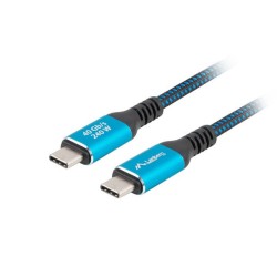 Lanberg Kabel Usb-C M/M Usb4 0.5M 240W 8K 60Hz Czarno-Niebieski
