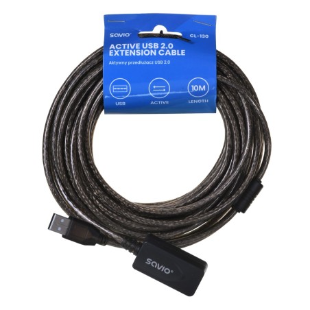 Savio Przedłużka Portu Usb Aktywna 10M Usb Am – Usb Af Cl-130