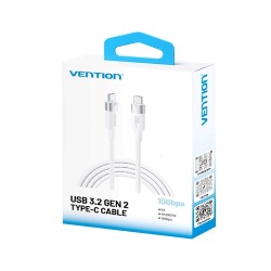 Kabel Usb-C Do Usb-C Vention Usb 3.2 5A 10Gbps 1M Biały