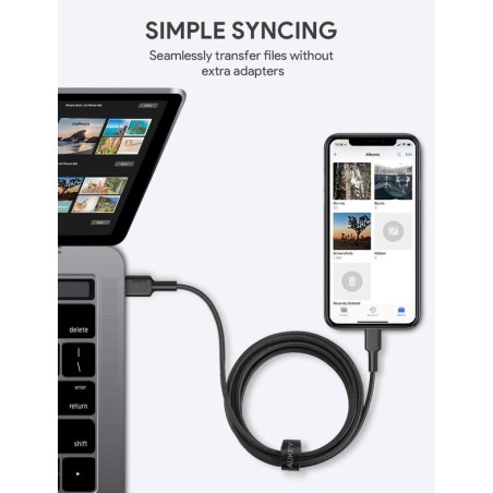 Aukey Cb-Cl03 Nylonowy Kabel Usb C-Lightning 2M Pd