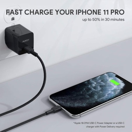 Aukey Cb-Cl03 Nylonowy Kabel Usb C-Lightning 2M Pd