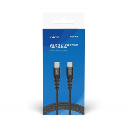 Savio Kabel Usb Typ C - Usb Typ C 5A, 1M Cl-159