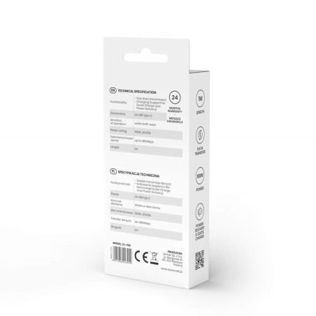 Savio Kabel Usb Typ C - Usb Typ C 5A, 1M Cl-159