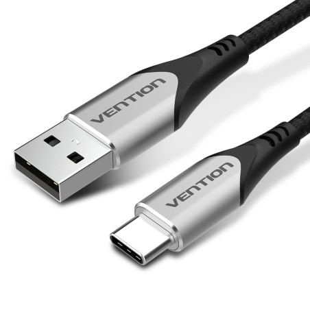Kabel Usb-A Do Usb-C Vention W Oplocie 3A 480Mbps 2M Szary