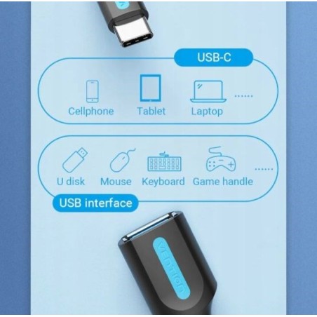 Przejściówka Otg Vention Usb 3.1 Usb-C Do Usb-A 0,15 M