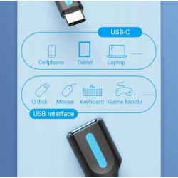 Przejściówka Otg Vention Usb 3.1 Usb-C Do Usb-A 0,15 M