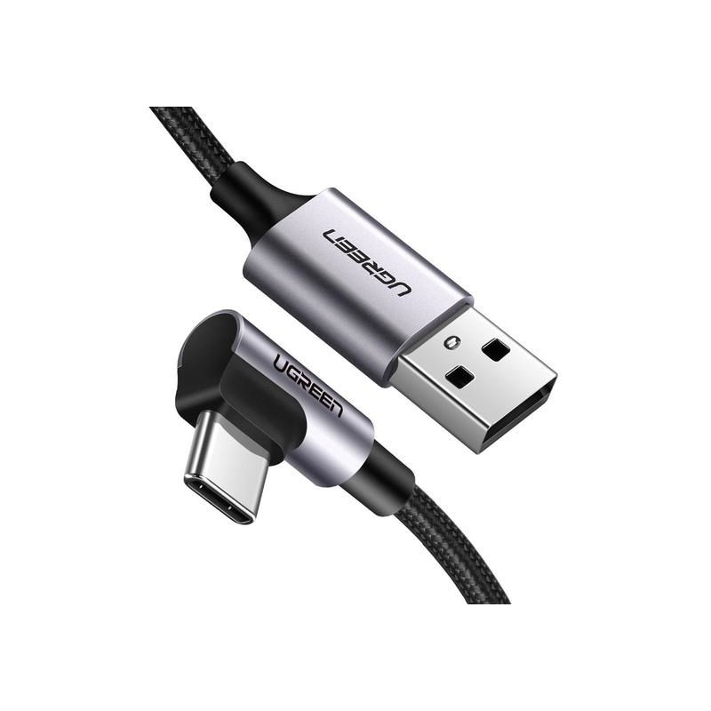 Ugreen Kabel Usb-A (Prosty) / Usb-C (Kątowy) 3A 2M Us284 (Szary)