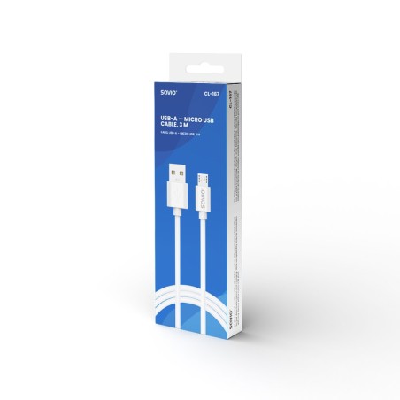 Savio Kabel Usb-A – Micro Usb, 3 M, Biały, Cl-167