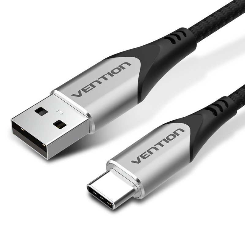 Kabel Usb-A Do Usb-C Vention W Oplocie 3A 480Mbps 1M Szary