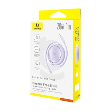 Kabel Baseus Free2Pull 20W 1M (Fioletowy)