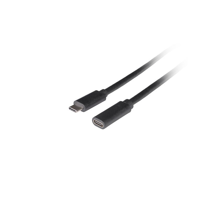 Lanberg Przedłużacz Usb-C M/F 3.1 0.5M Czarny