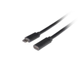 Lanberg Przedłużacz Usb-C M/F 3.1 0.5M Czarny