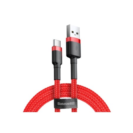 Kabel Baseus Cafule Catklf-C09 (Usb 2.0 - Usb Typu C   2M  Kolor Czarno-Czerwony)