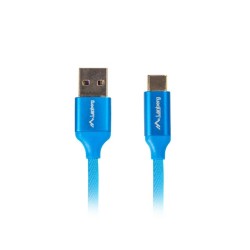 Kabel Lanberg Premium Qc 3.0 Ca-Usbo-22Cu-0018-Bl (Usb 2.0 Typu A M - Usb Typu C M  1,8M  Kolor Niebieski)