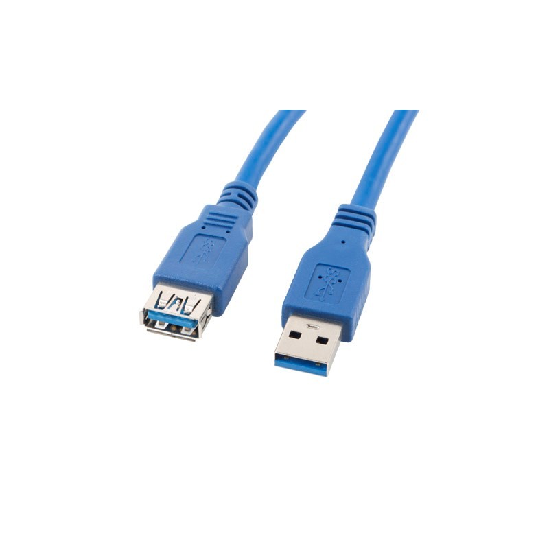 Kabel Lanberg Ca-Us3E-10Cc-0018-B (Usb 3.0 M - Usb 3.0 F  1,8M  Kolor Niebieski)