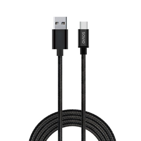 Kabel Savio Cl-129 (Usb Typu C - Usb 2.0 Typu A   2M  Kolor Czarny)