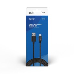Kabel Savio Cl-129 (Usb Typu C - Usb 2.0 Typu A   2M  Kolor Czarny)