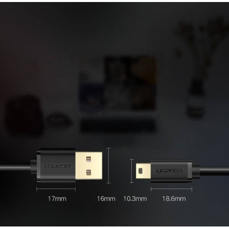 Ugreen Kabel Usb - Mini Usb 480 Mbps 2M Us132 (Czarny)