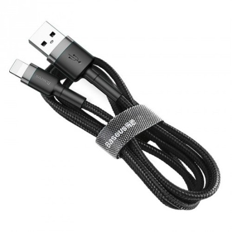 Baseus Kabel Lightning Usb 2,4A 1M Szaro-Czarny