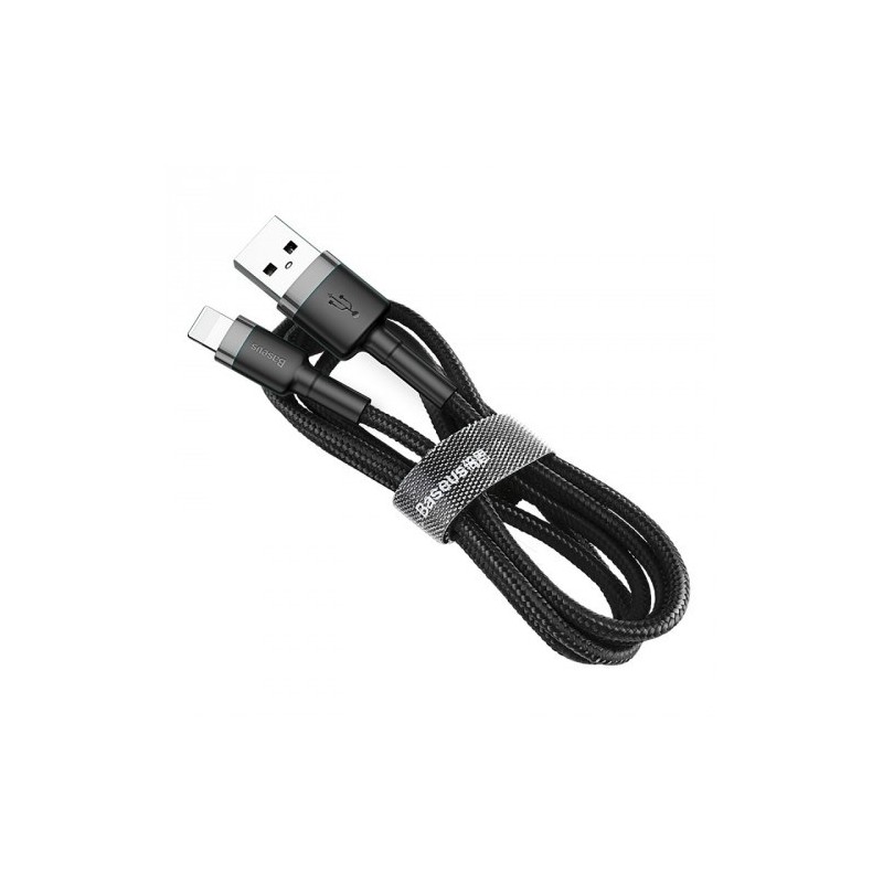 Baseus Kabel Lightning Usb 2,4A 1M Szaro-Czarny