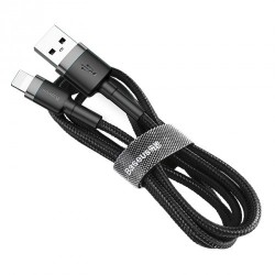 Baseus Kabel Lightning Usb 2,4A 1M Szaro-Czarny