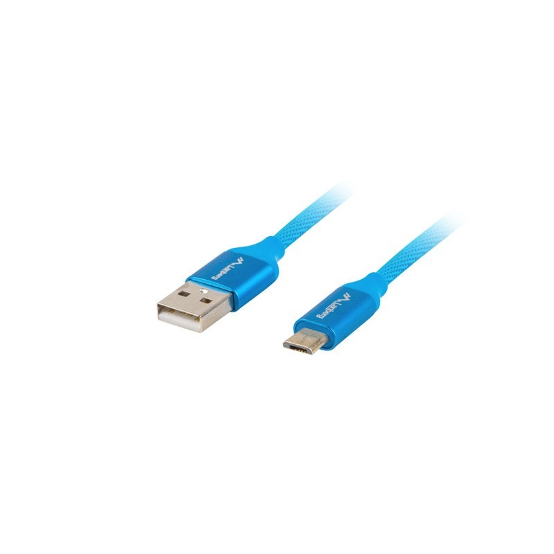 Kabel Lanberg Premium Ca-Usbm-20Cu-0018-Bl (Usb 2.0 - Micro Usb Typu B   1,8M  Kolor Niebieski)