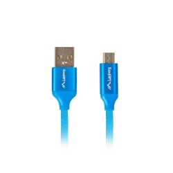 Kabel Lanberg Premium Ca-Usbm-20Cu-0018-Bl (Usb 2.0 - Micro Usb Typu B   1,8M  Kolor Niebieski)