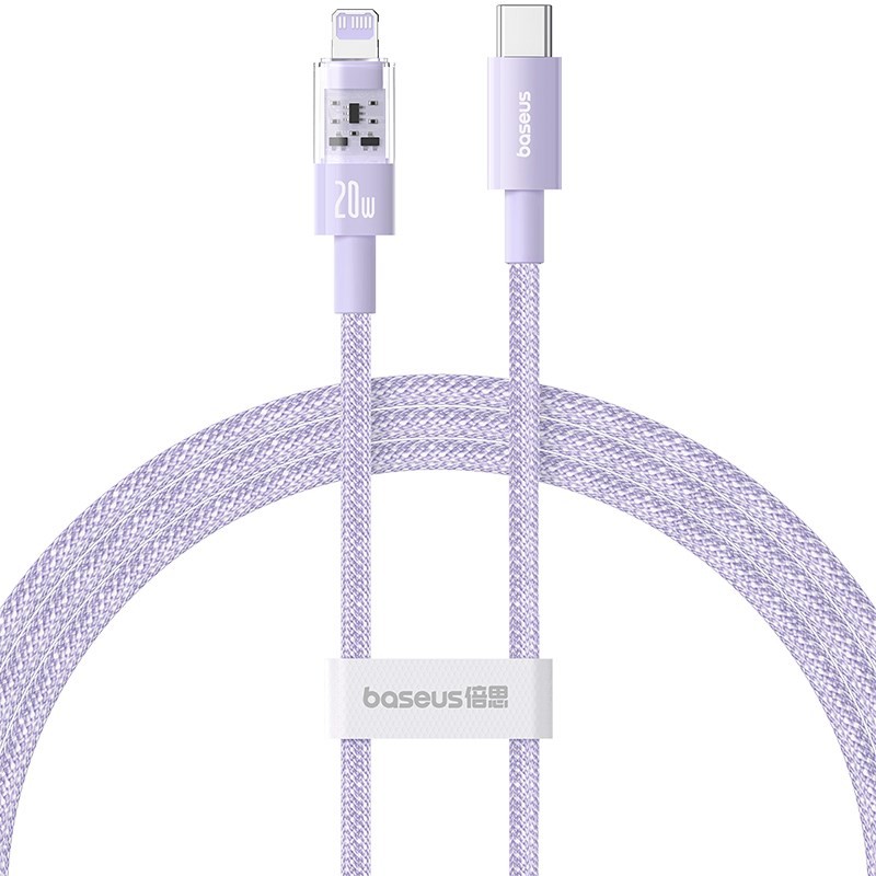 Kabel Baseus Gem Usb C-Lightning 20W 1M (Fioletowy)