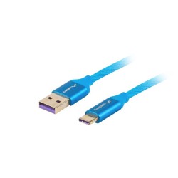 Kabel Lanberg Ca-Usbo-21Cu-0010-Bl (Usb 2.0 Typu A - Usb Typu C   1M  Kolor Niebieski)