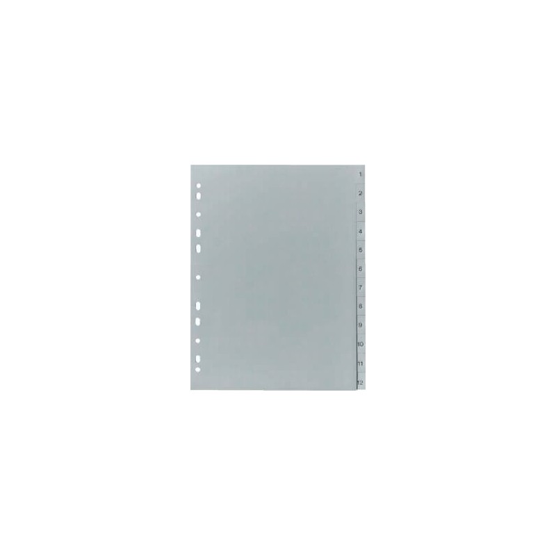 Przekładki Numeryczne A4 1-15, Szare, Polipropylenowe, Biella 470415-00