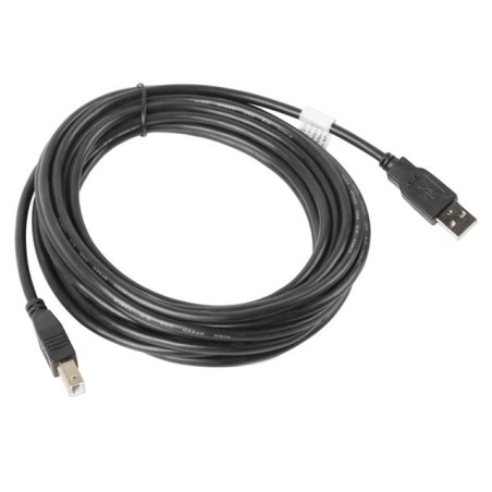 Kabel Lanberg Ca-Usba-10Cc-0050-Bk (Usb 2.0 M - Usb 2.0 Typu B M  5M  Kolor Czarny)