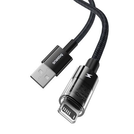 Kabel Baseus Gem Typ Usb Typ A Do Ip 2.4A 1M (Czarny)
