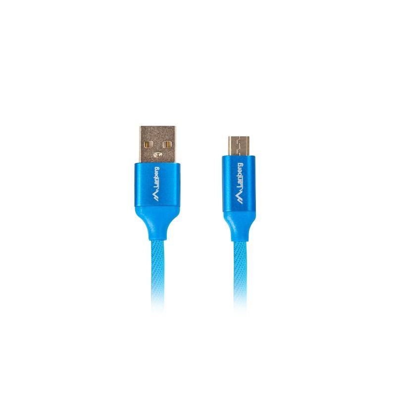 Kabel Lanberg Premium Ca-Usbm-20Cu-0010-Bl (Usb 2.0 - Micro Usb Typu B   1M  Kolor Niebieski)
