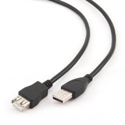 Kabel Gembird Ccp-Usb2-Amaf-10 (Usb 2.0 Typu A F - Usb 2.0 Typu A M  3M  Kolor Czarny)