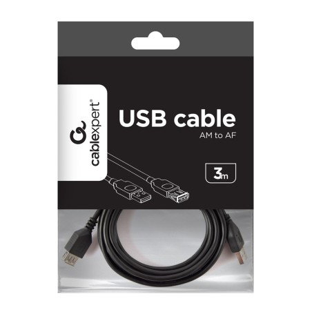 Kabel Gembird Ccp-Usb2-Amaf-10 (Usb 2.0 Typu A F - Usb 2.0 Typu A M  3M  Kolor Czarny)