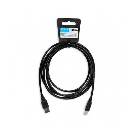 Kabel Ibox Usb 2.0 A-B M/M 3M Drukarka Iku2D30 (Usb 2.0 Typu A M - Usb 2.0 Typu B M  3M  Kolor Czarny)