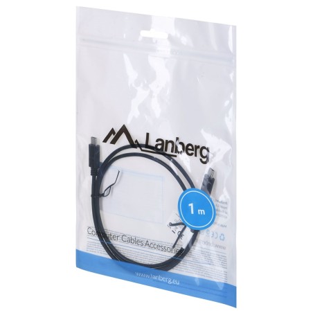 Kabel Lanberg Ca-Cmcm-10Cu-0010-Bk (Usb Typu C - Usb Typu C   1M  Kolor Czarny)