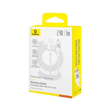 Kabel Baseus Gem 2.4A 1M (Biały)