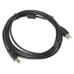 Kabel Lanberg Ca-Usba-11Cc-0030-Bk (Usb 2.0 Typu A M - Usb 2.0 Typu B M  3M  Kolor Czarny)