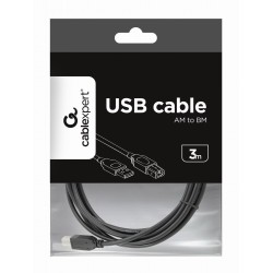Kabel Gembird Ccp-Usb2-Ambm-10 (Usb 2.0 Typu A M - Usb 2.0 Typu B M  3M  Kolor Czarny)