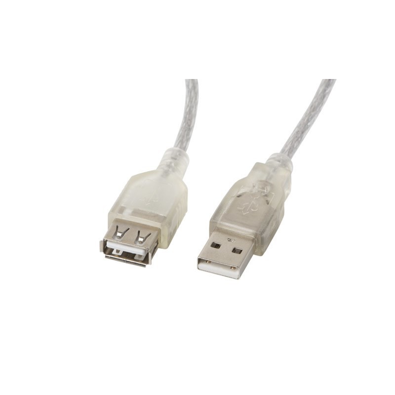 Kabel Lanberg Ca-Usbe-12Cc-0018-Tr (Usb 2.0 M - Usb 2.0 F  1,8M  Kolor Biały)