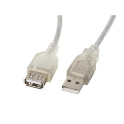 Kabel Lanberg Ca-Usbe-12Cc-0018-Tr (Usb 2.0 M - Usb 2.0 F  1,8M  Kolor Biały)
