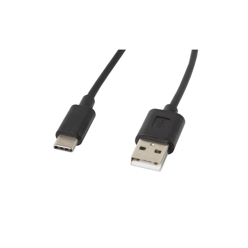 Kabel Lanberg Ca-Usbo-10Cc-0018-Bk (Usb 2.0 Typu A M - Usb Typu C M  1,8M  Kolor Czarny)