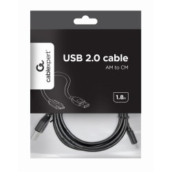 Kabel Gembird Ccp-Usb2-Amcm-6 (Usb 2.0 M - Usb Typu C M  1,8M  Kolor Czarny)