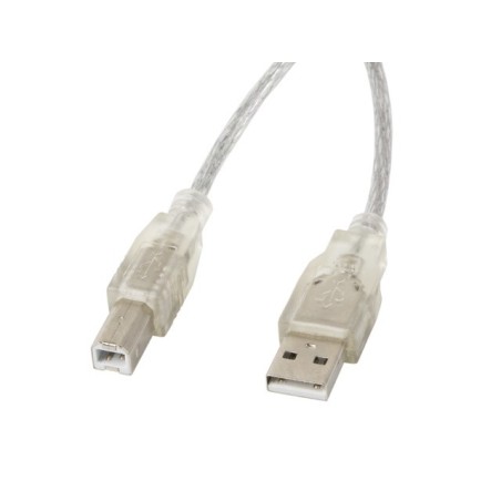 Kabel Lanberg Ca-Usba-12Cc-0018-Tr (Usb 2.0 M - Usb 2.0 M  1,8M  Kolor Przeźroczysty)