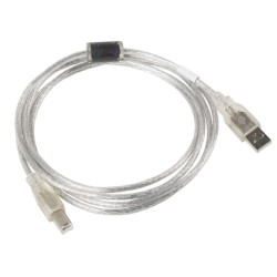 Kabel Lanberg Ca-Usba-12Cc-0018-Tr (Usb 2.0 M - Usb 2.0 M  1,8M  Kolor Przeźroczysty)
