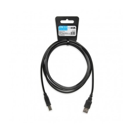 Kabel Ibox Usb 2.0 A-B M/M 1,8M Drukarka Iku2D18 (Usb 2.0 Typu A M - Usb 2.0 Typu B M  1,8M  Kolor Czarny)