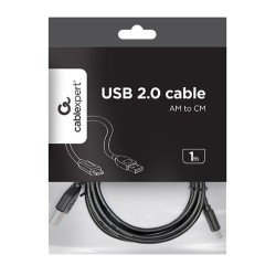 Kabel Gembird Ccp-Usb2-Amcm-1M (Usb 2.0 M - Usb Typu C M  1M  Kolor Czarny)