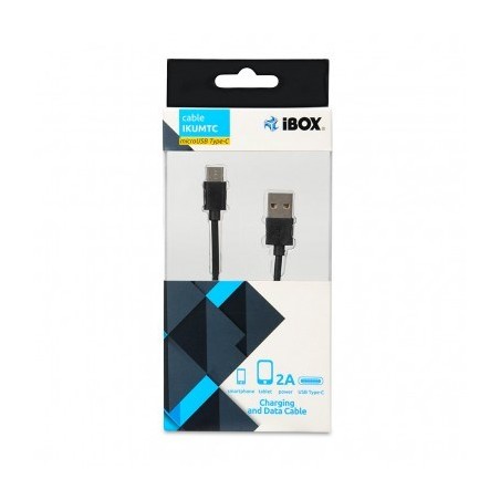 Kabel Ibox Usb Typ-C, 2A 1M Ikumtc (Usb 2.0 Typu A M - Usb Typu C M  1M  Kolor Czarny)