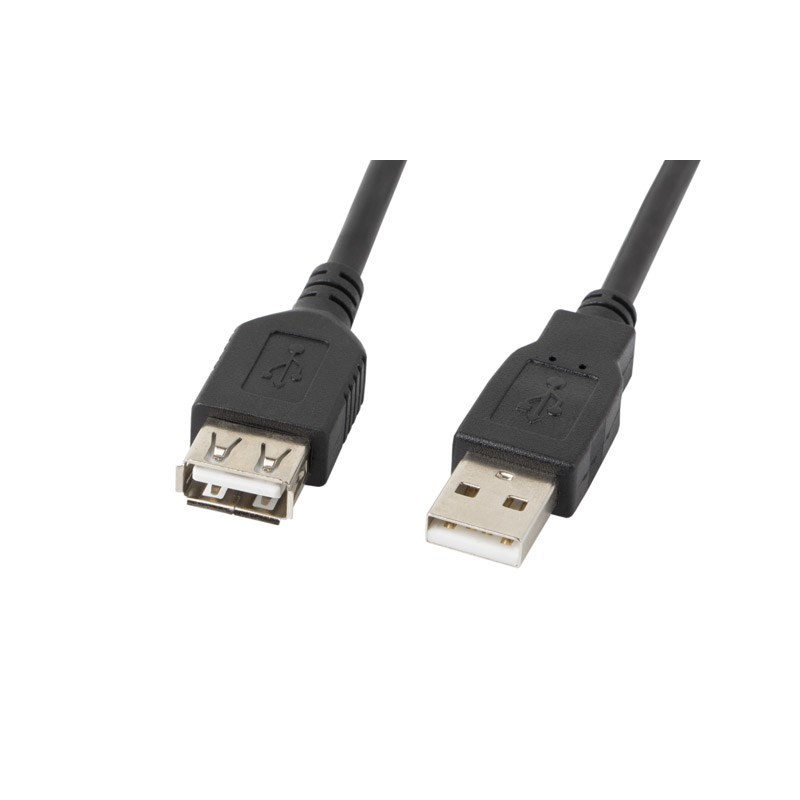 Kabel Lanberg Ca-Usbe-10Cc-0007-Bk (Usb 2.0 M - Usb 2.0 F  0,7M  Kolor Czarny)